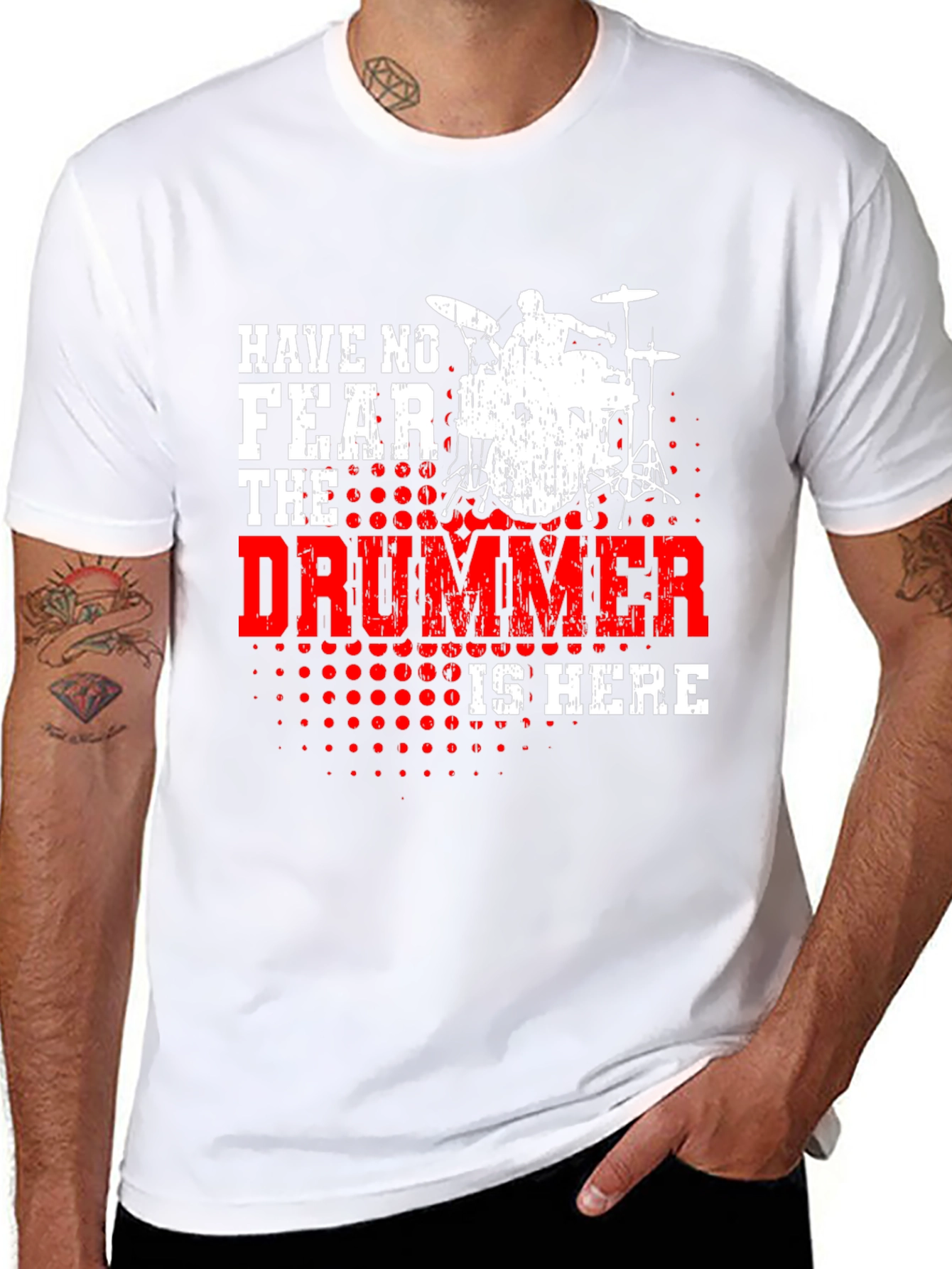 Have No Fear The Drummer Is Here Black T-Shirt
