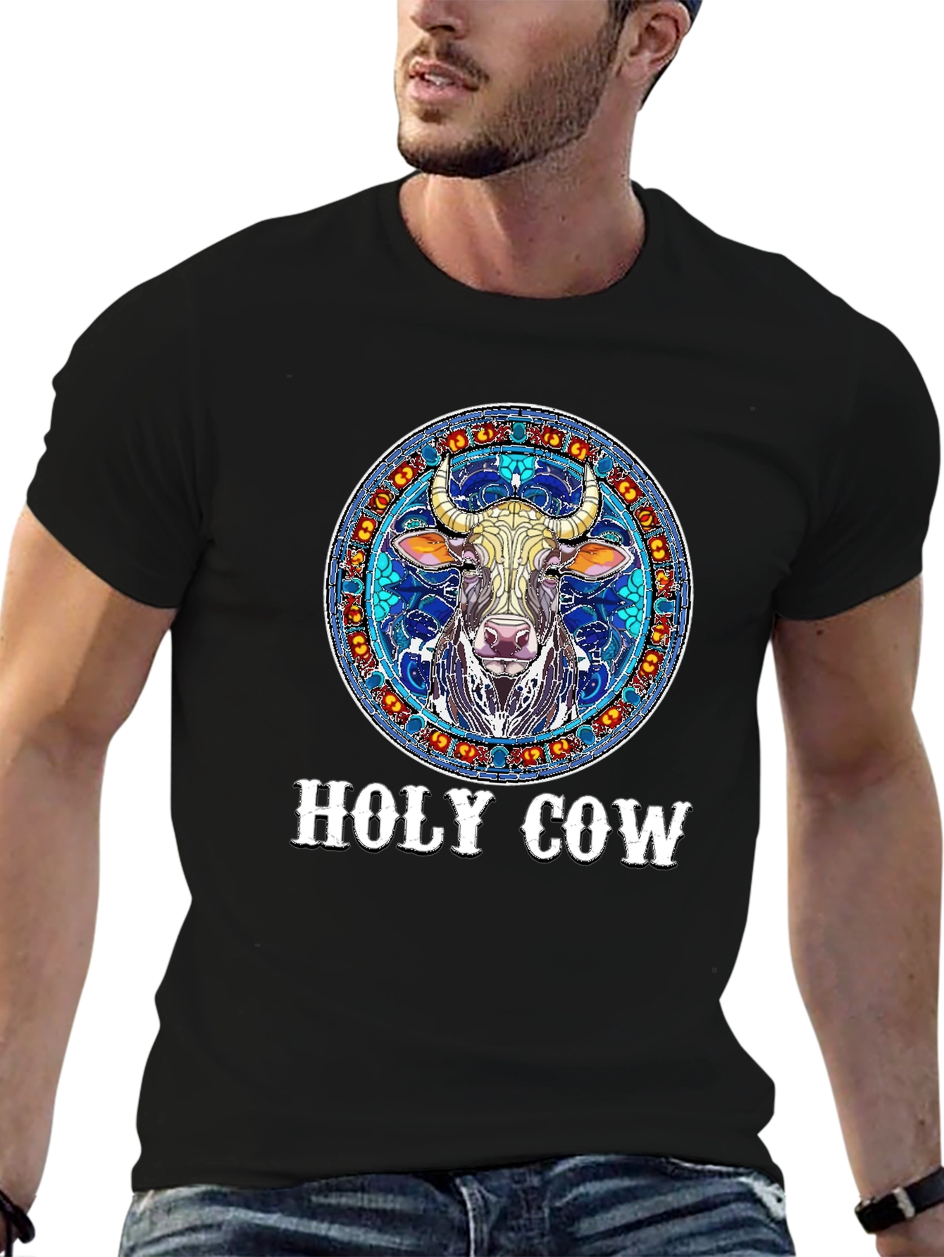 Holy Cow Graphic Print Tee - Unique Design
