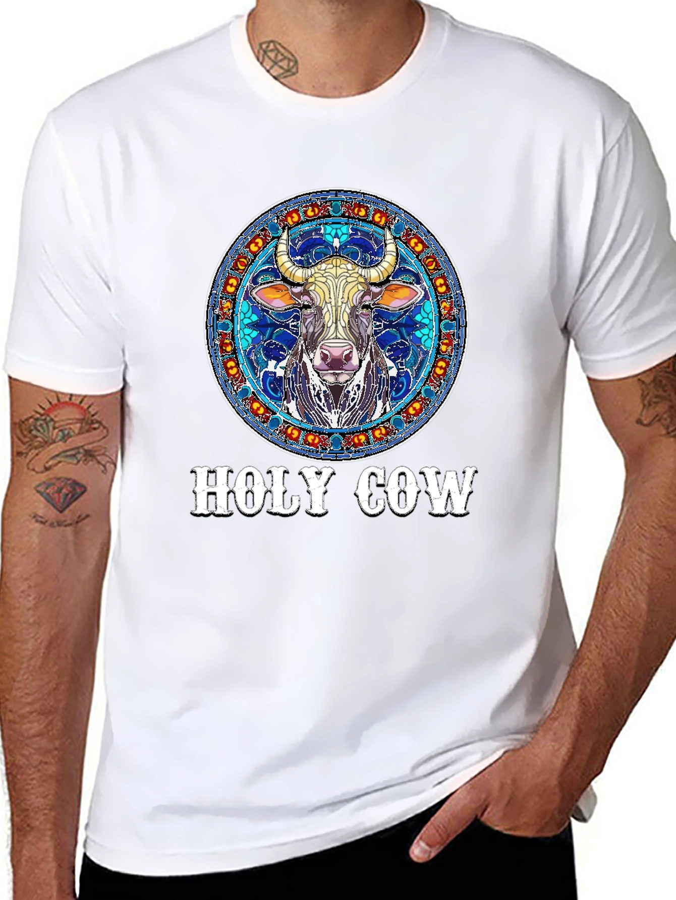 Holy Cow Graphic Print Tee - Unique Design