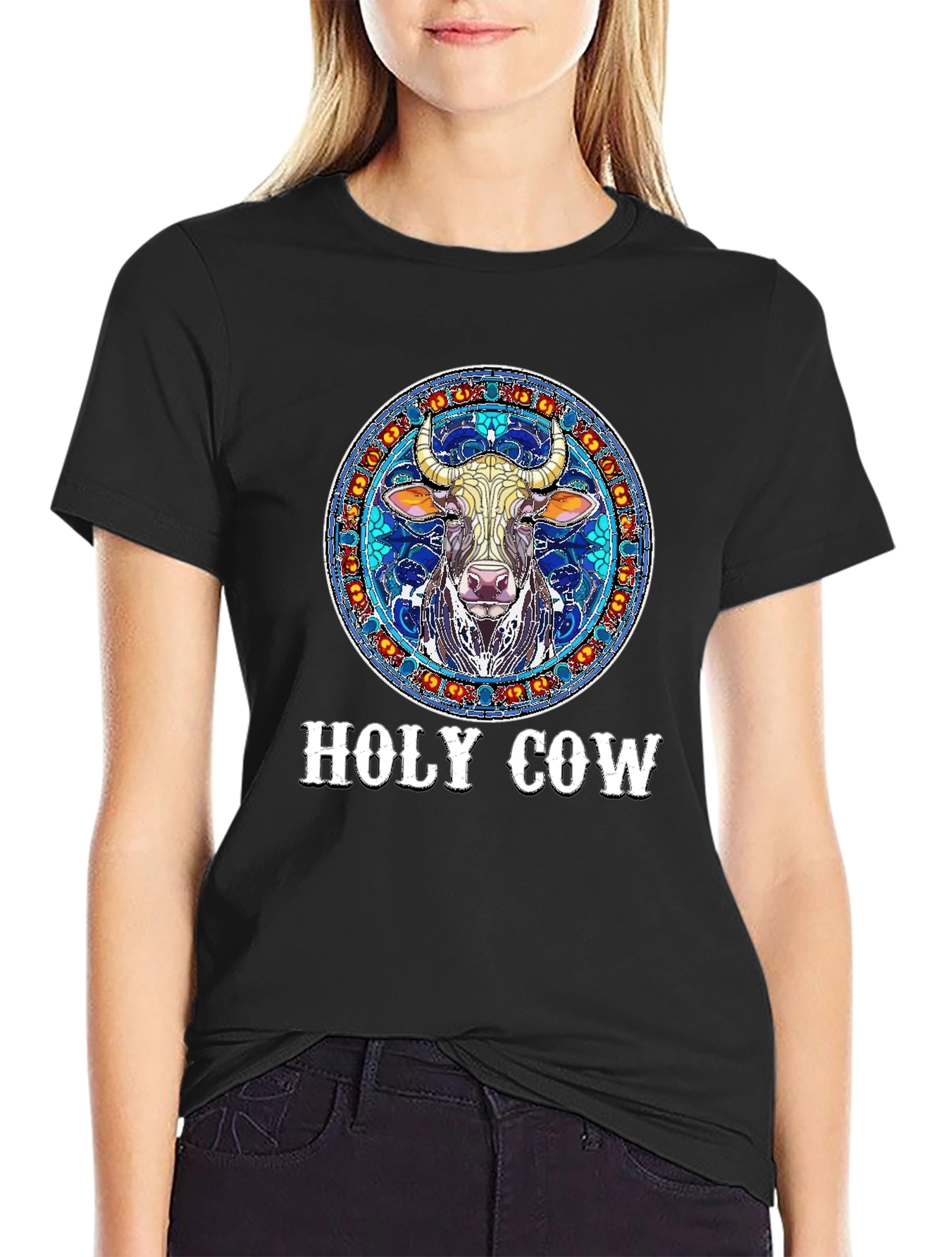 Holy Cow Graphic Print Tee - Unique Design