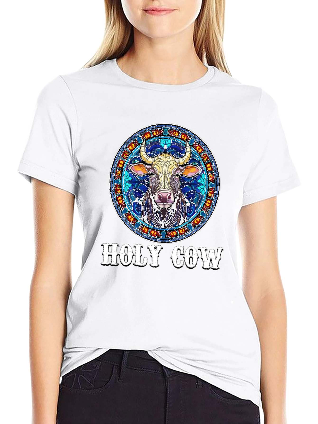 Holy Cow Graphic Print Tee - Unique Design