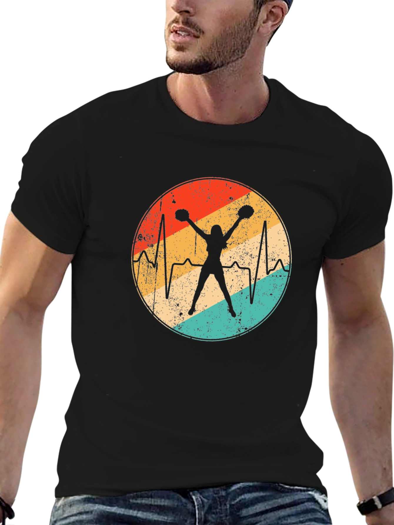 Cheerleader Heartbeat Graphic Tee