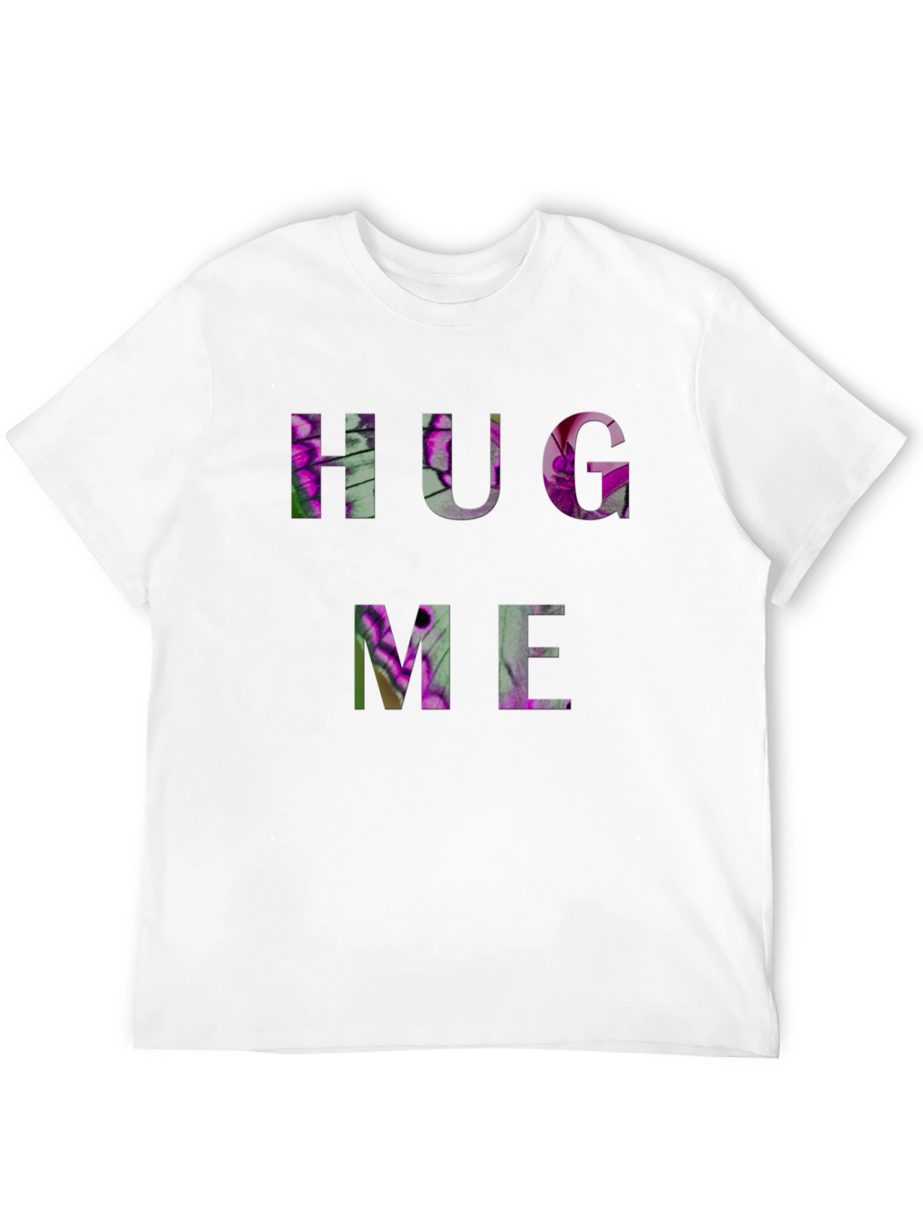 HUG ME Floral Graphic Black T-Shirt
