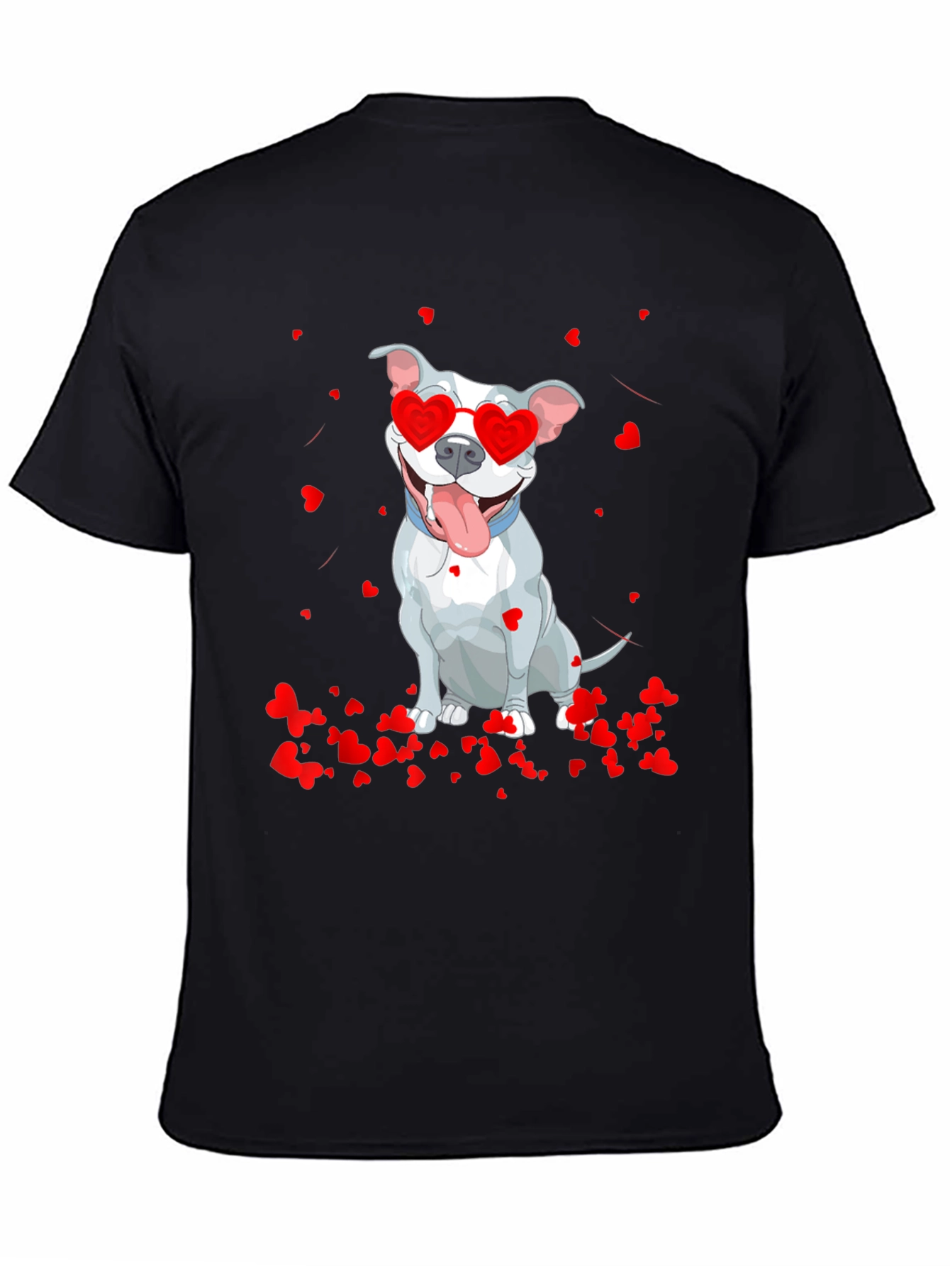 Pitbull Valentine T-Shirt - Heart Glasses