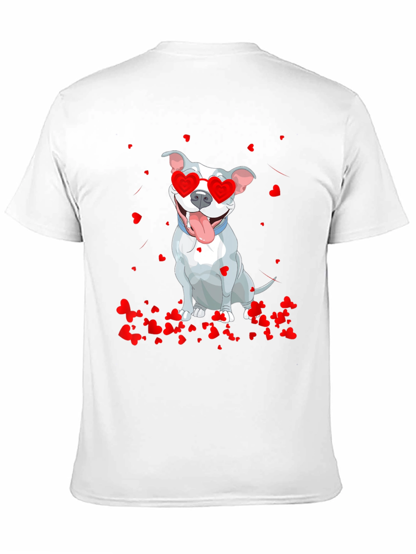 Pitbull Valentine T-Shirt - Heart Glasses