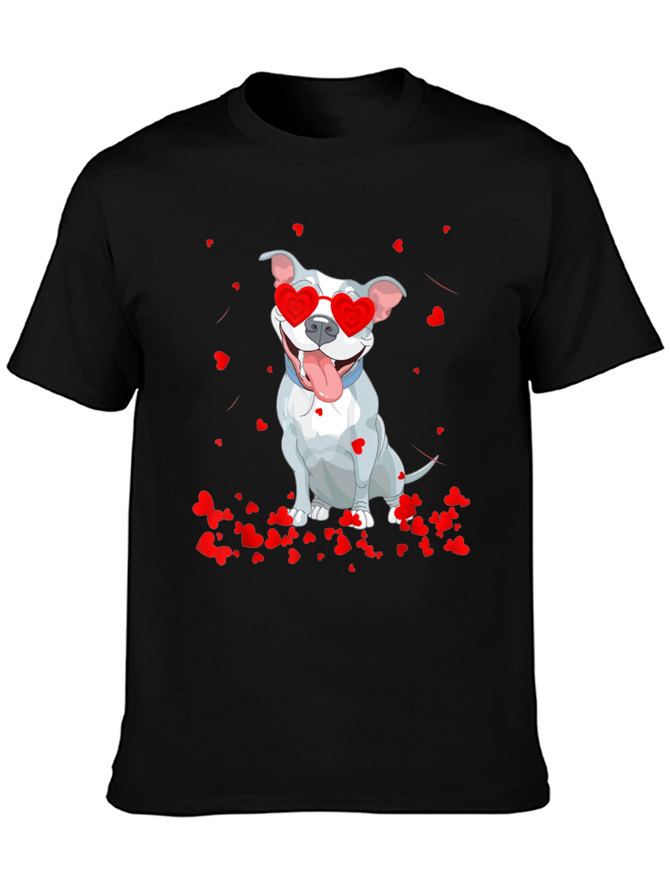 Pitbull Valentine T-Shirt - Heart Glasses