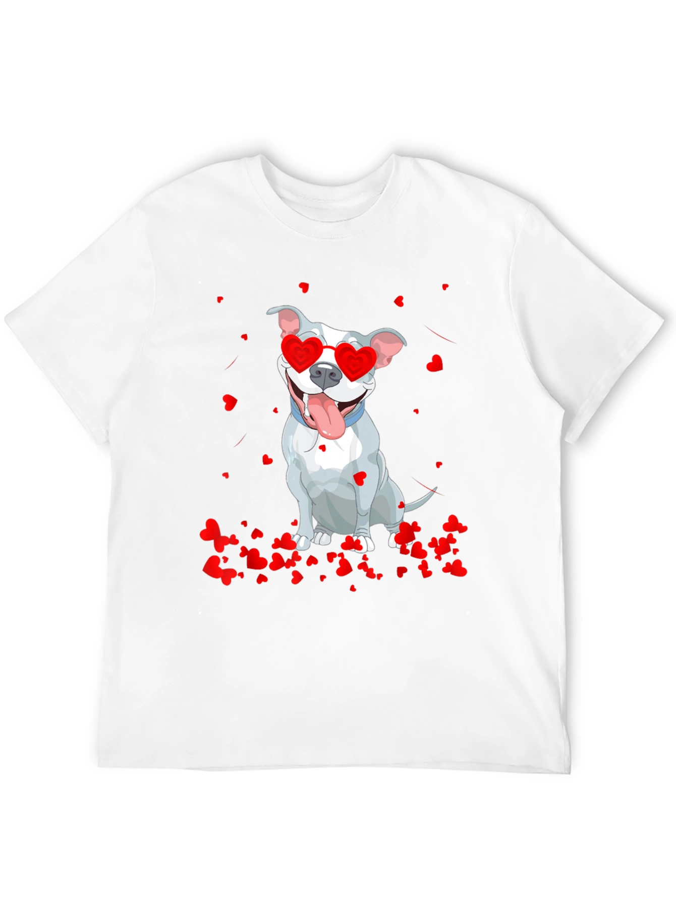 Pitbull Valentine T-Shirt - Heart Glasses