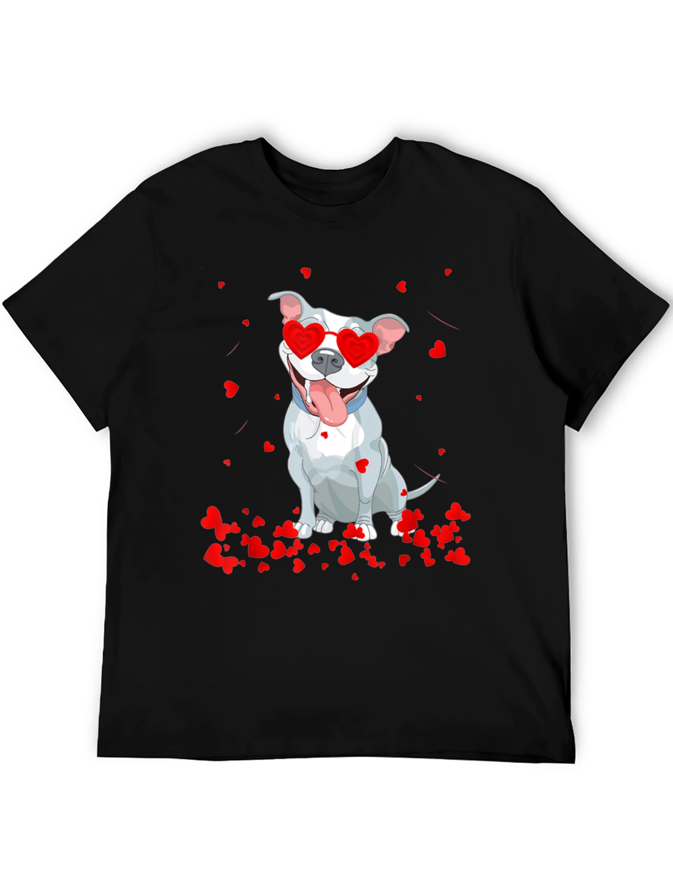 Pitbull Valentine T-Shirt - Heart Glasses
