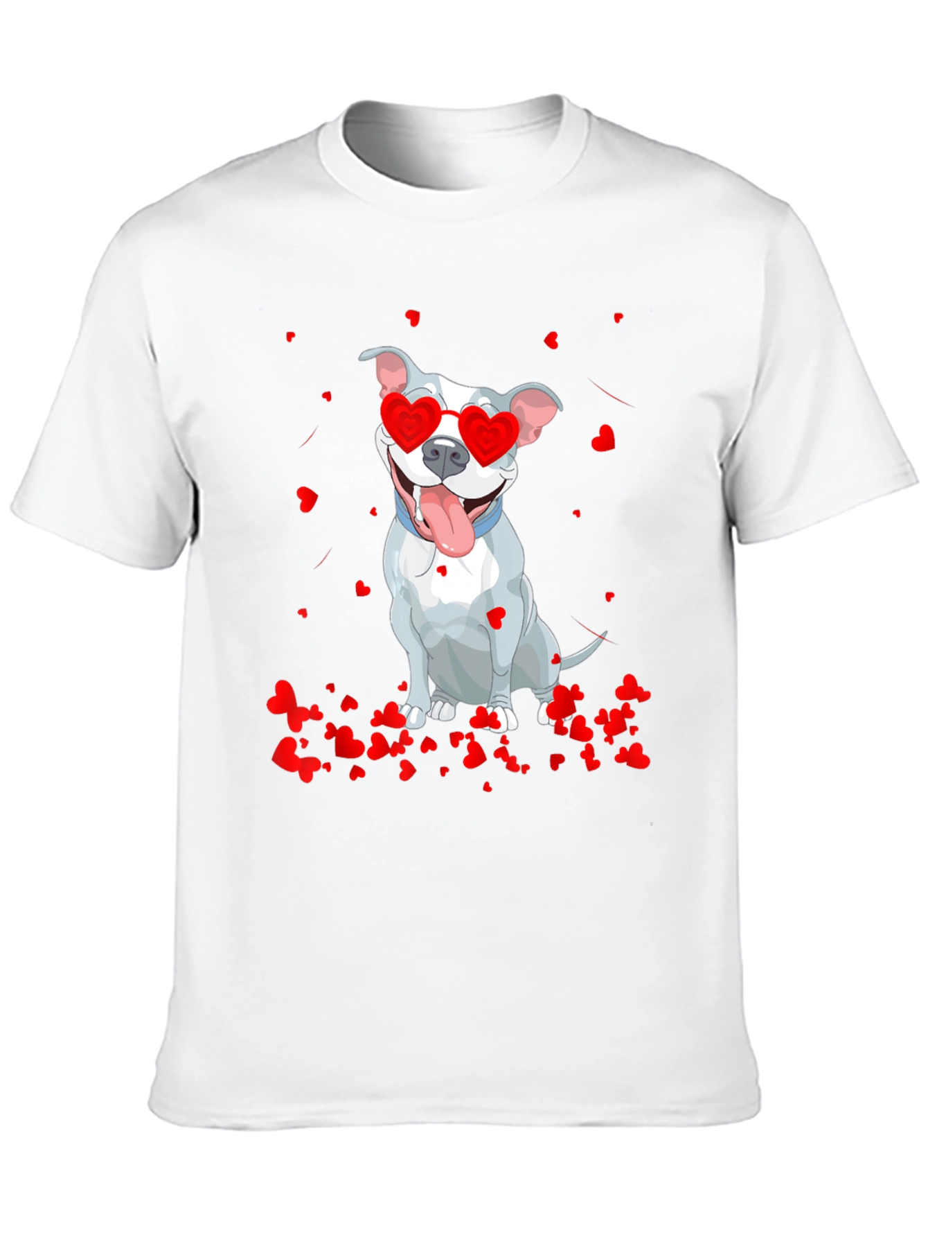 Pitbull Valentine T-Shirt - Heart Glasses