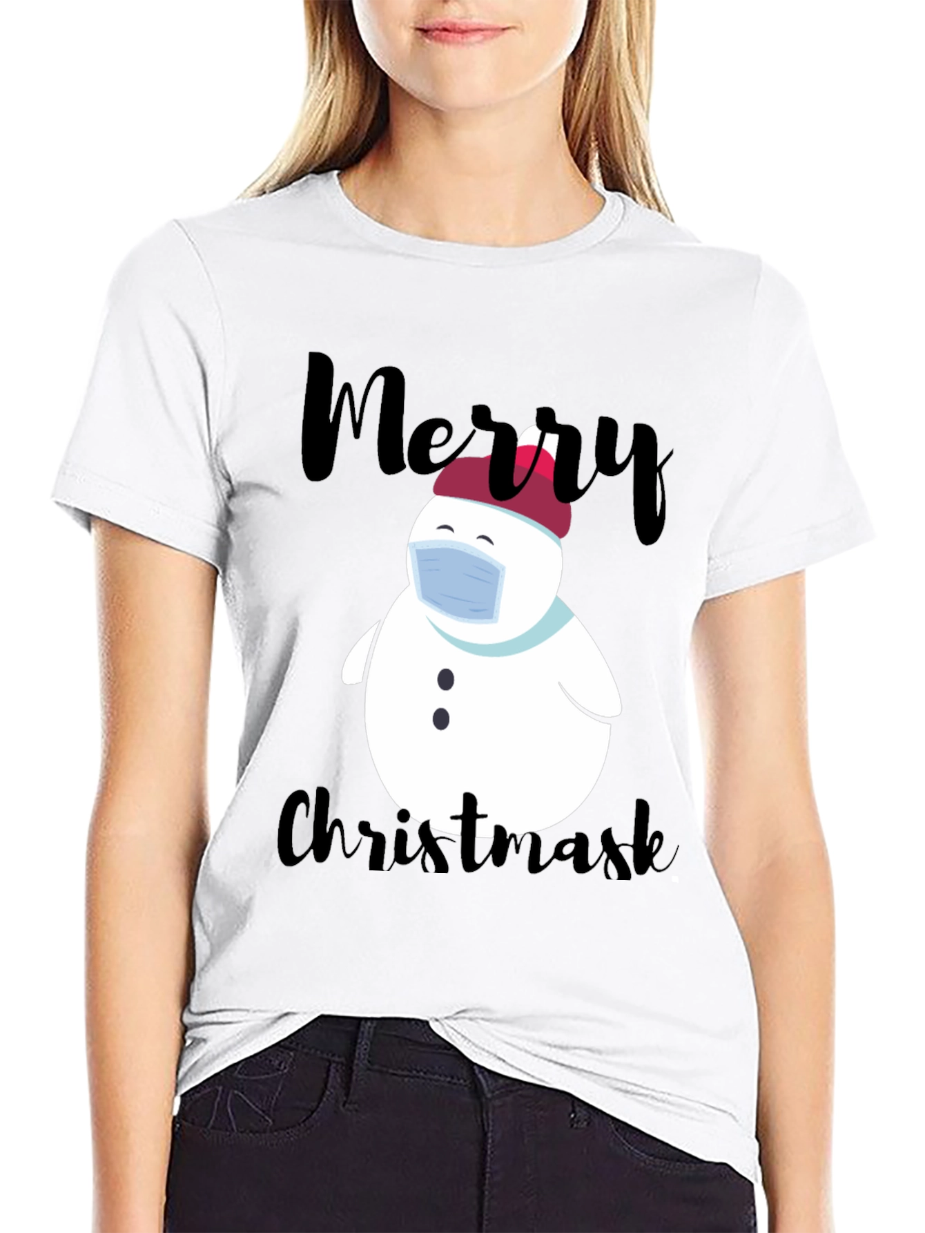 Merry Christmask Snowman T-Shirt
