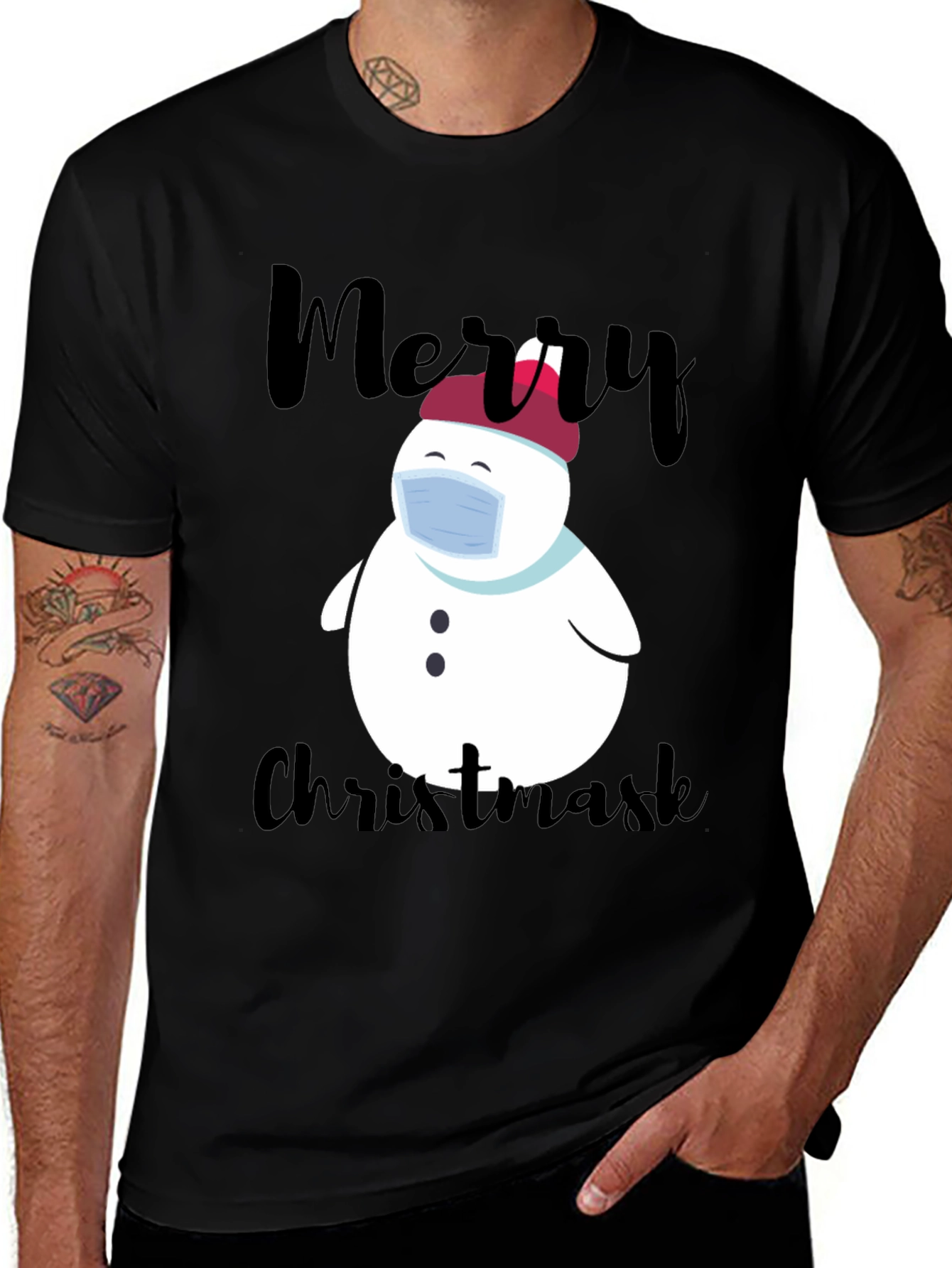 Merry Christmask Snowman T-Shirt