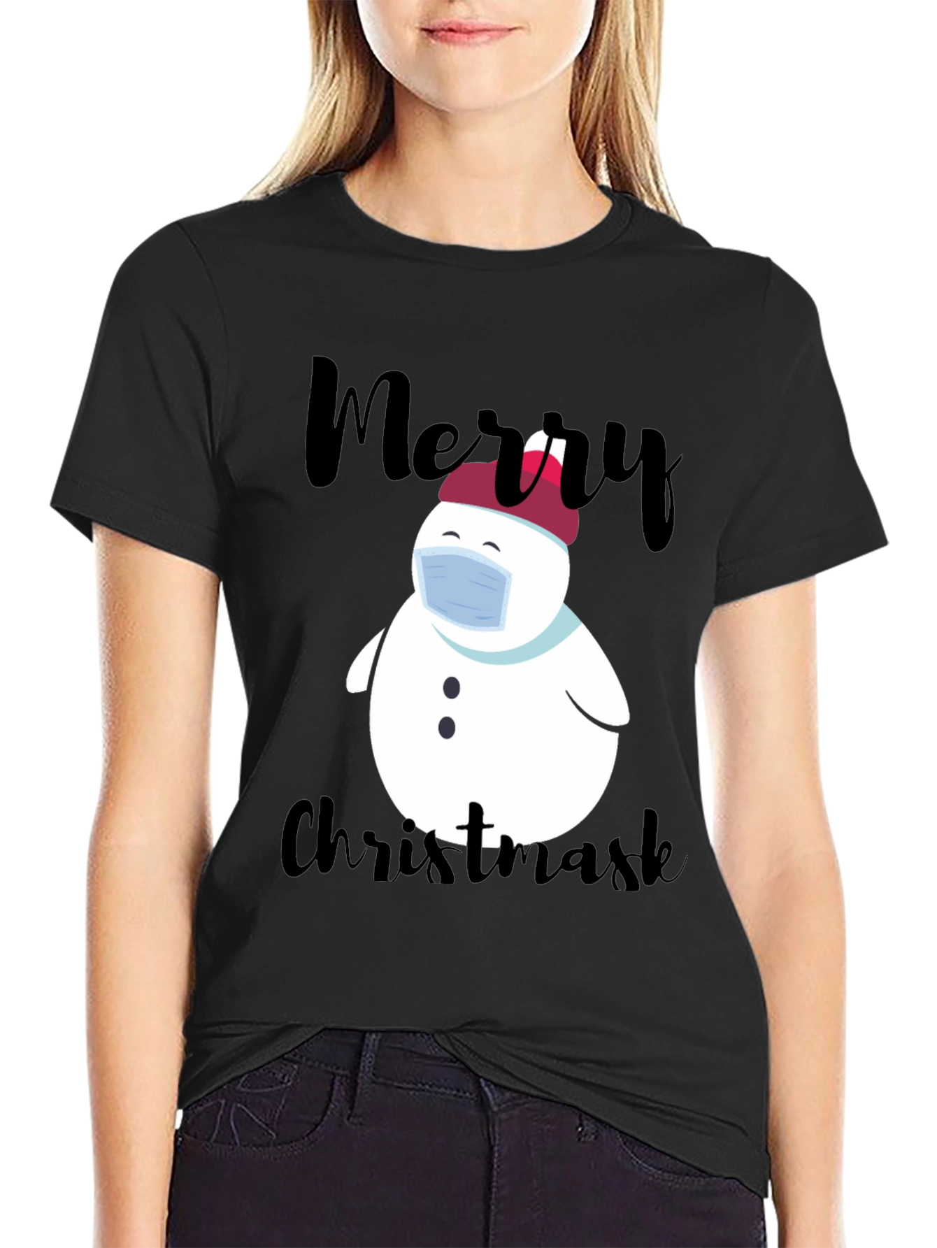 Merry Christmask Snowman T-Shirt