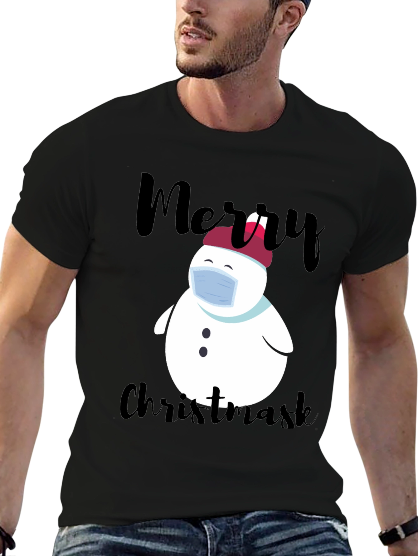 Merry Christmask Snowman T-Shirt