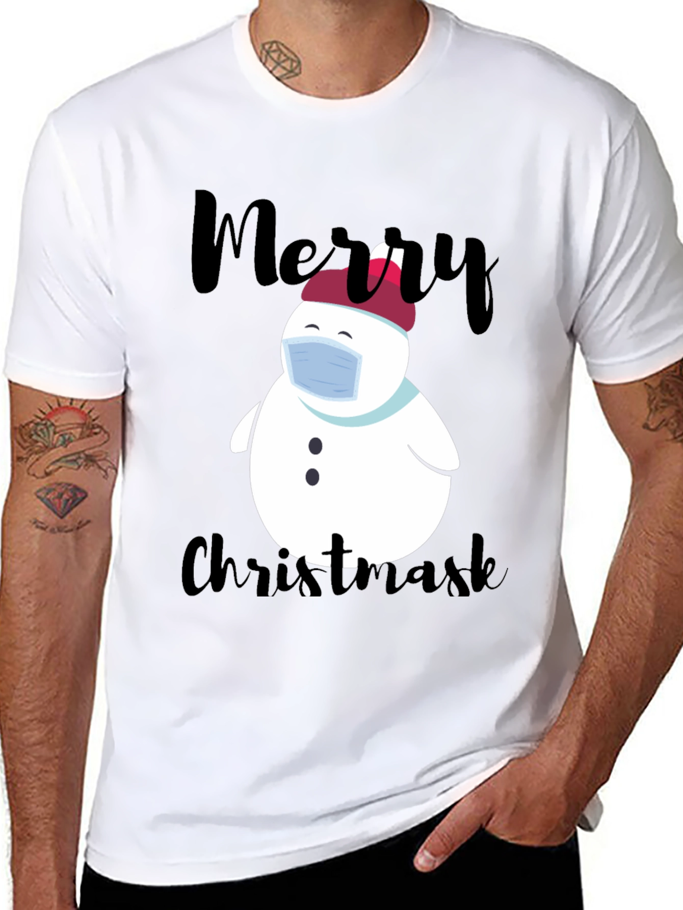 Merry Christmask Snowman T-Shirt