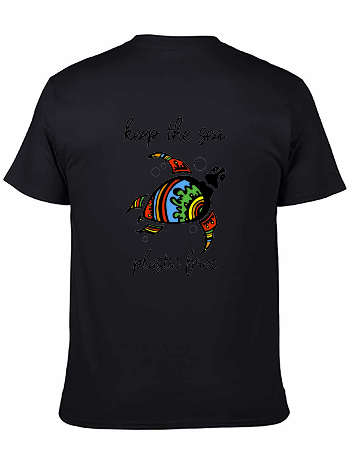 Keep the Sea Plastic Free Turtle Graphic T-Shirt