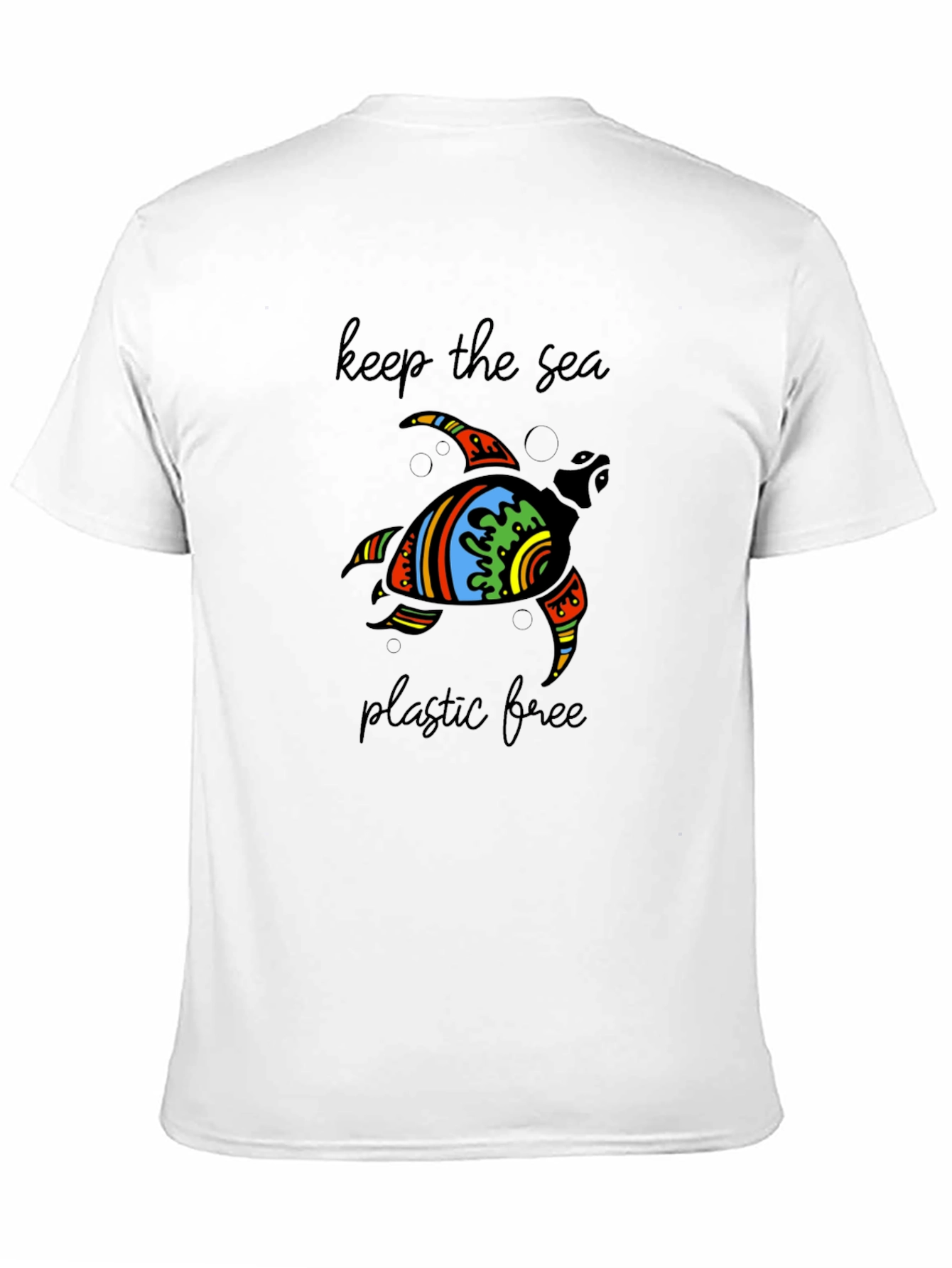 Keep the Sea Plastic Free Turtle Graphic T-Shirt