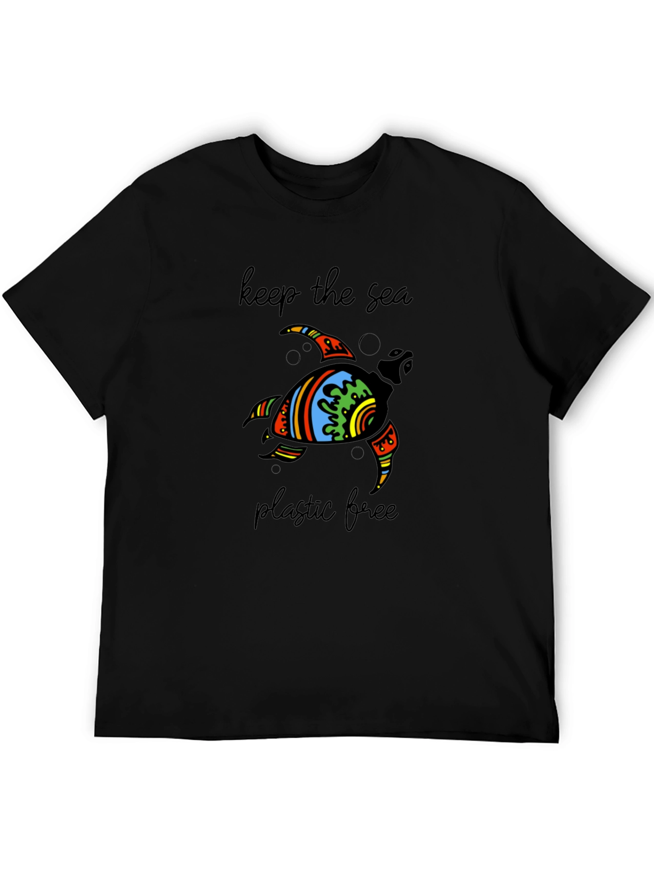 Keep the Sea Plastic Free Turtle Graphic T-Shirt