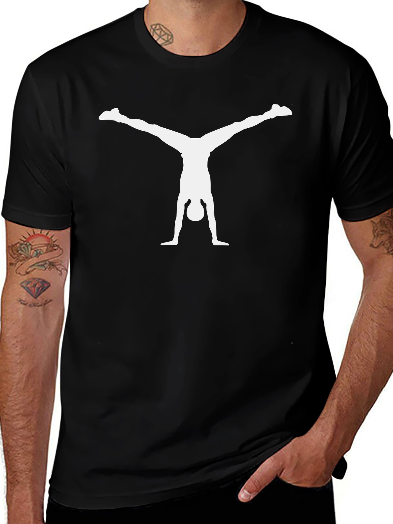 Gymnast Handstand Graphic Tee - Unisex Black T-Shirt