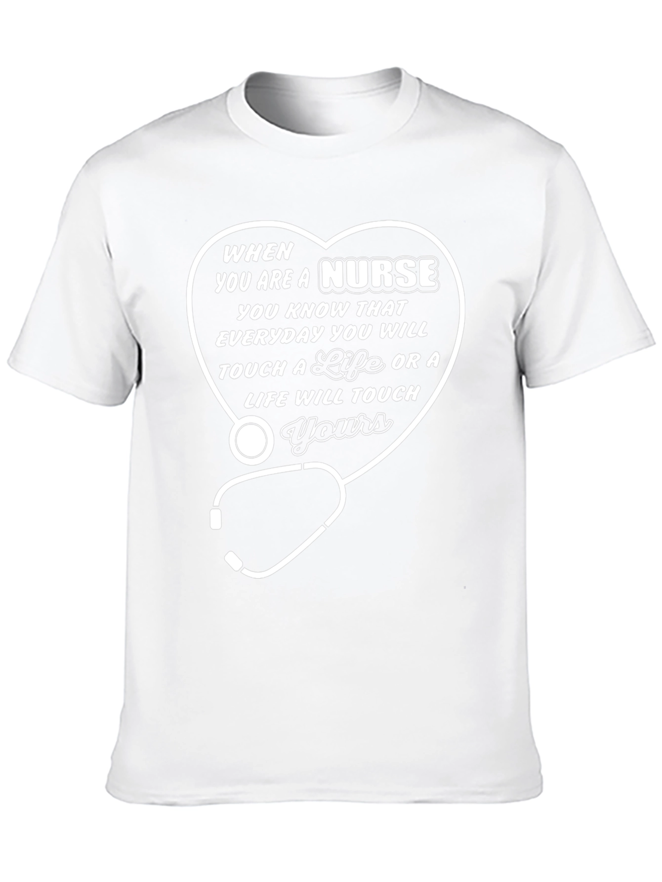 Nurse Life T-Shirt - Heart Stethoscope Graphic Tee