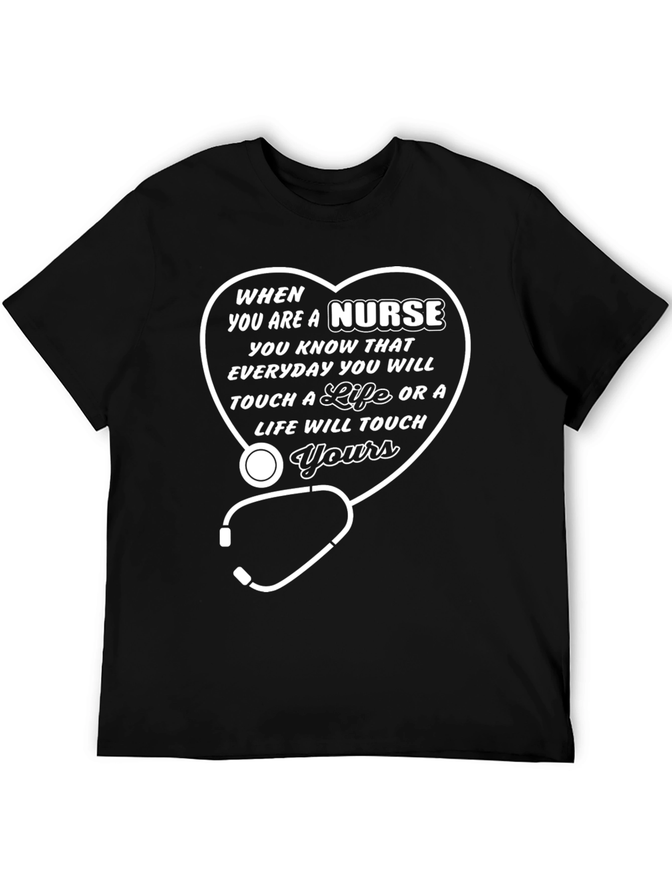 Nurse Life T-Shirt - Heart Stethoscope Graphic Tee