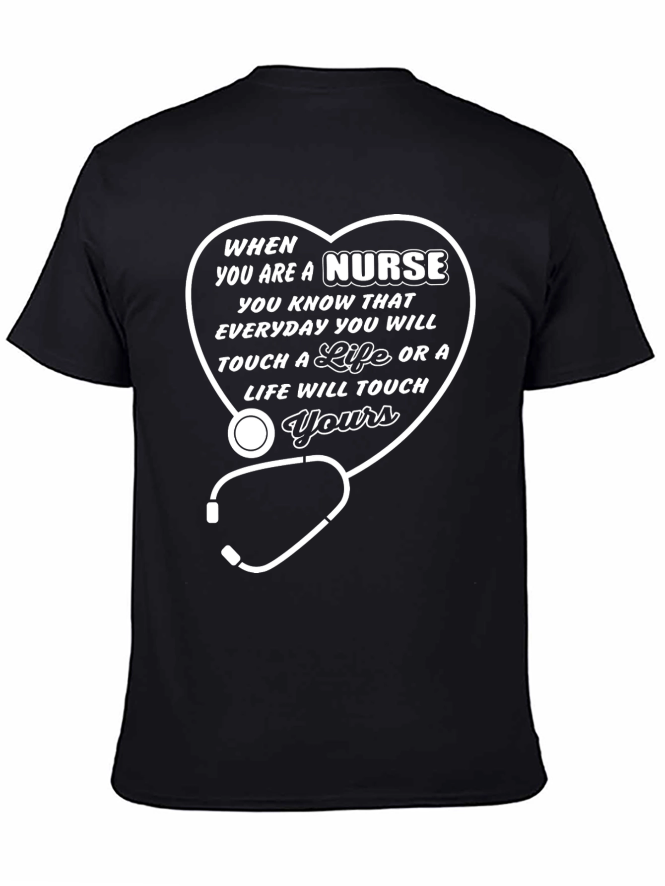 Nurse Life T-Shirt - Heart Stethoscope Graphic Tee