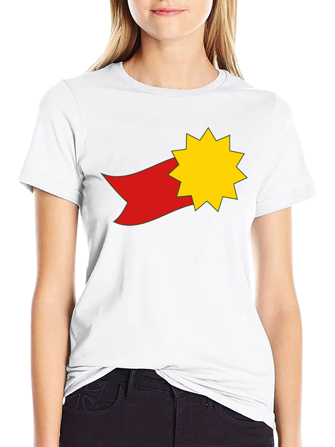 Star & Ribbon Graphic Tee - Black Casual Shirt