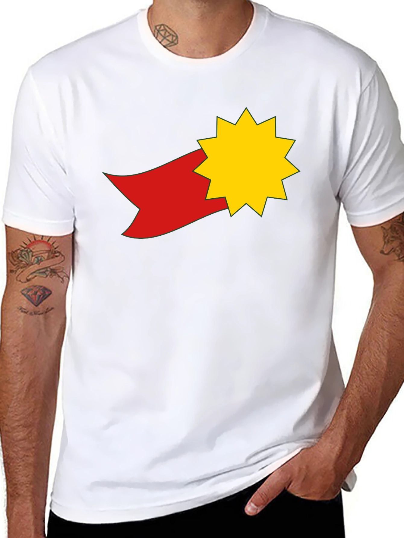 Star & Ribbon Graphic Tee - Black Casual Shirt