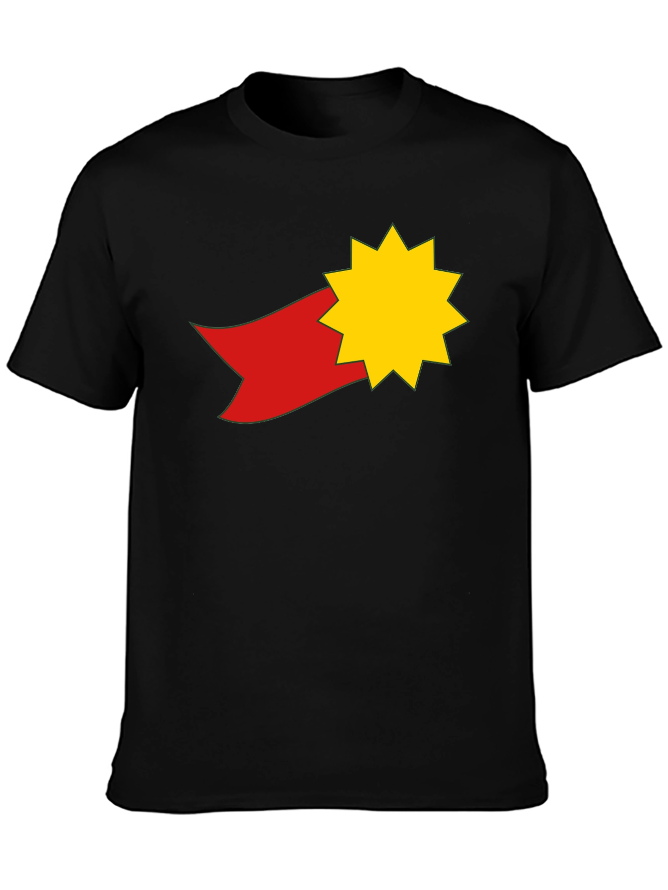Star & Ribbon Graphic Tee - Black Casual Shirt