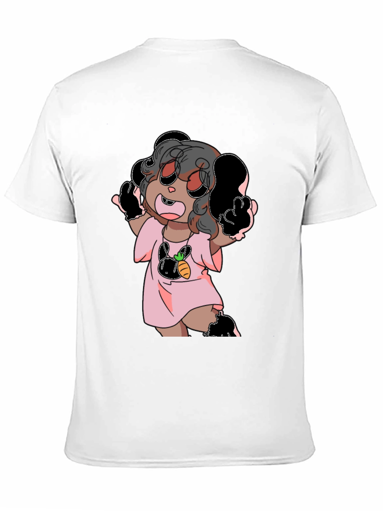 Cute Cartoon Graphic Black T-Shirt