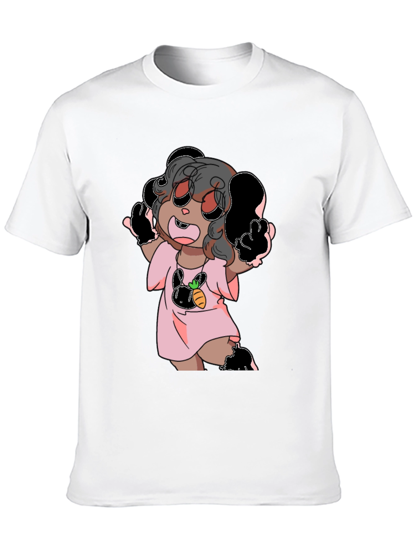 Cute Cartoon Graphic Black T-Shirt