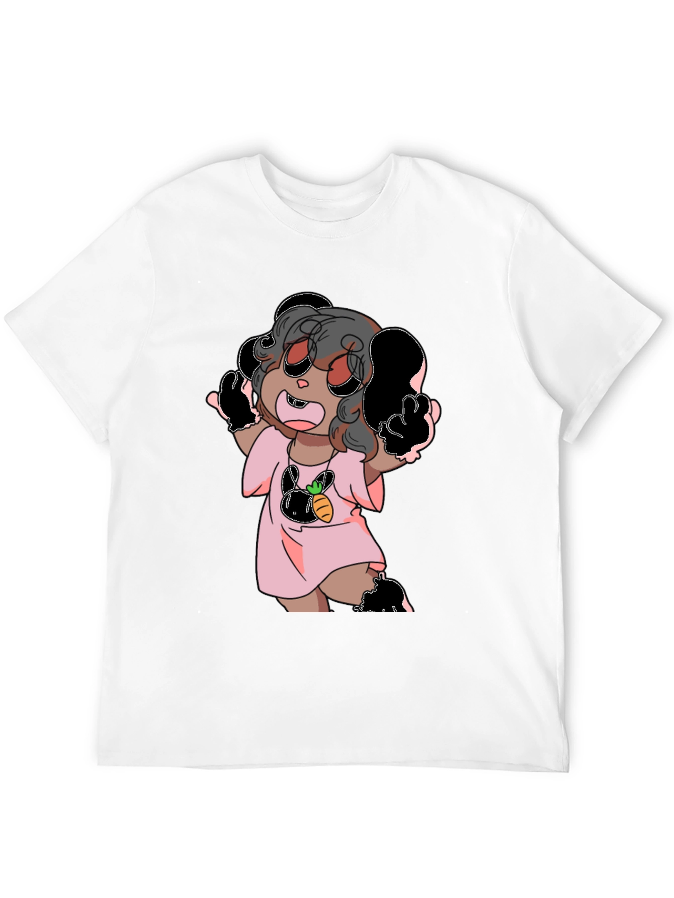 Cute Cartoon Graphic Black T-Shirt