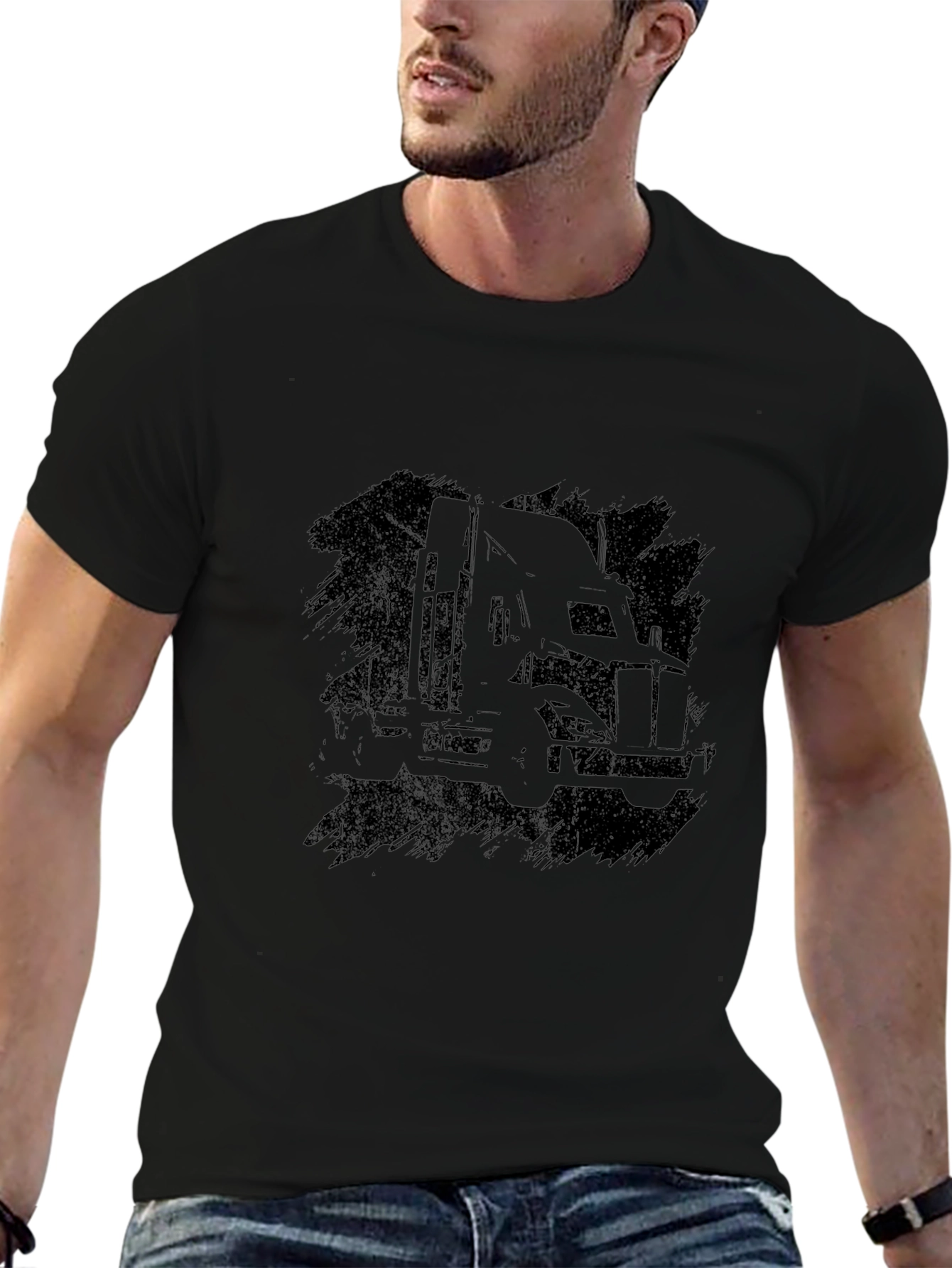 Truck Silhouette Black Graphic Tee