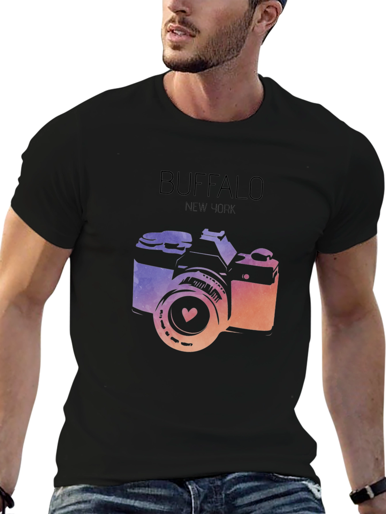 Buffalo NY Camera Graphic Tee - Stylish City Pride
