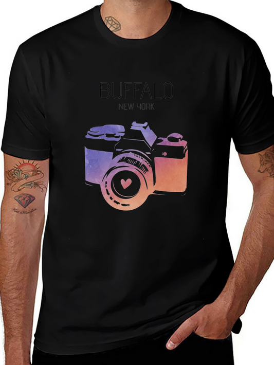 Buffalo NY Camera Graphic Tee - Stylish City Pride