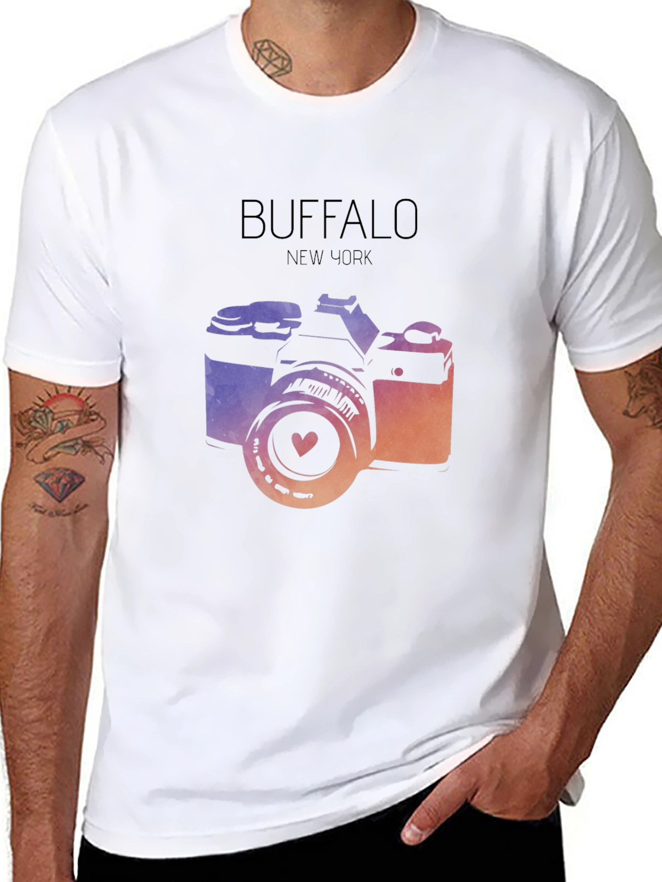 Buffalo NY Camera Graphic Tee - Stylish City Pride