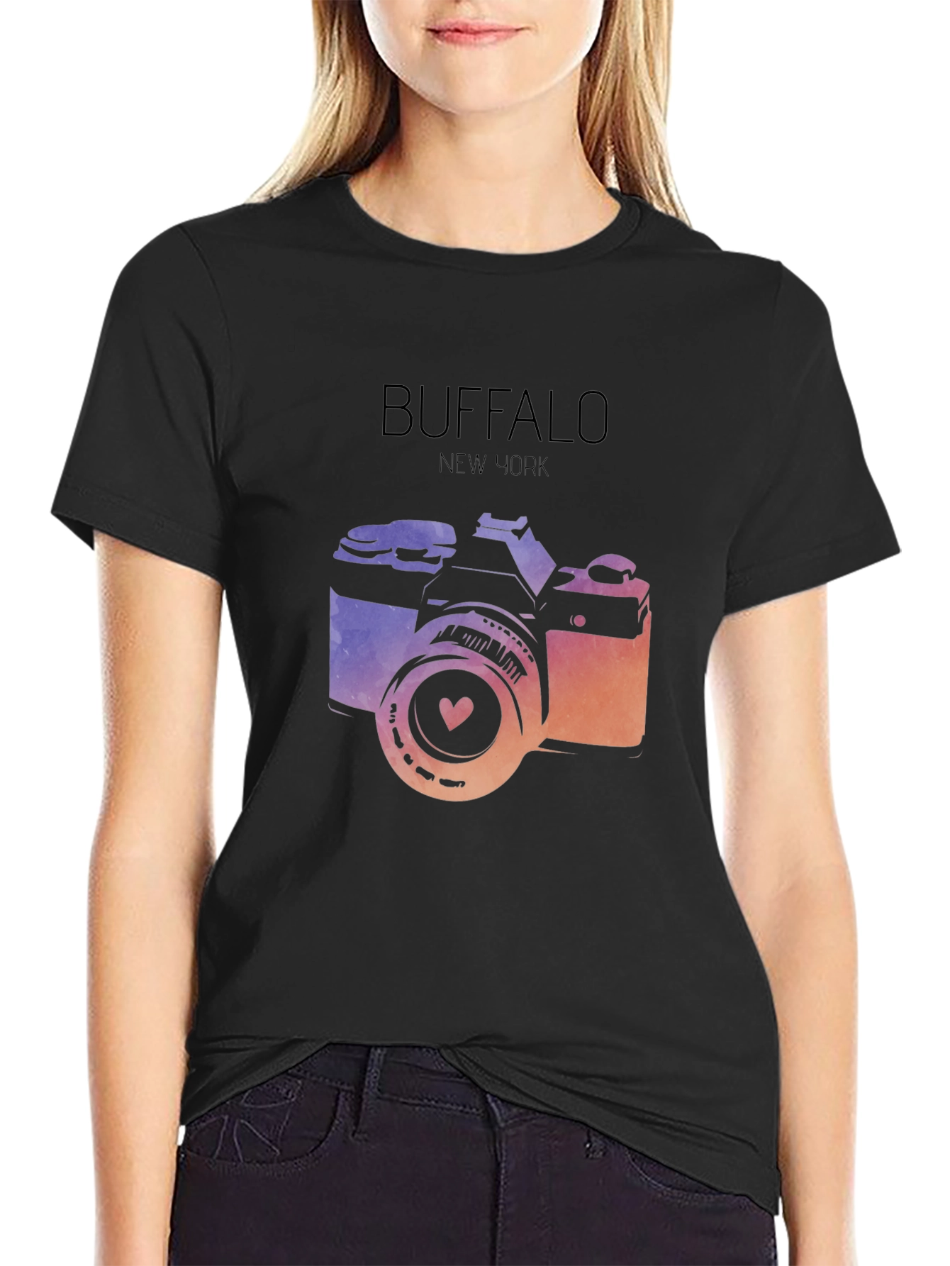 Buffalo NY Camera Graphic Tee - Stylish City Pride