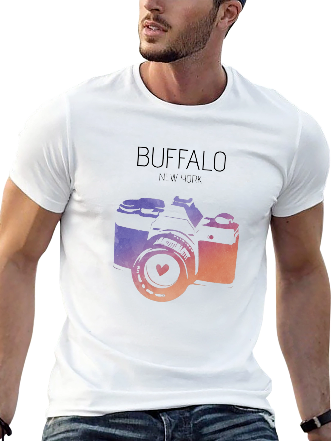 Buffalo NY Camera Graphic Tee - Stylish City Pride