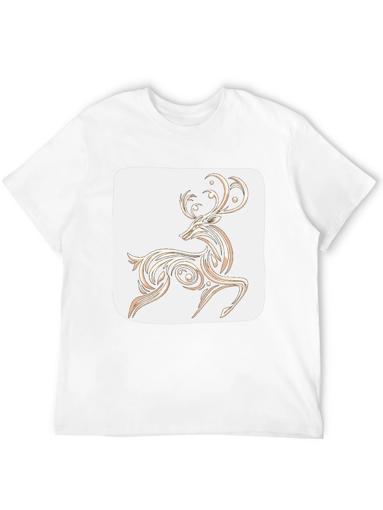 Elegant Deer Graphic Tee - Black