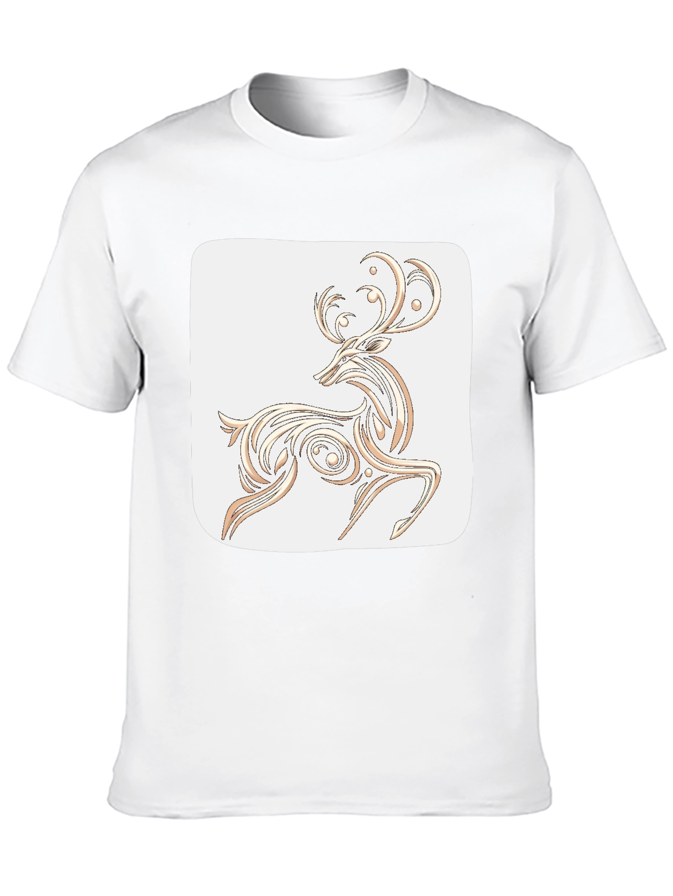 Elegant Deer Graphic Tee - Black