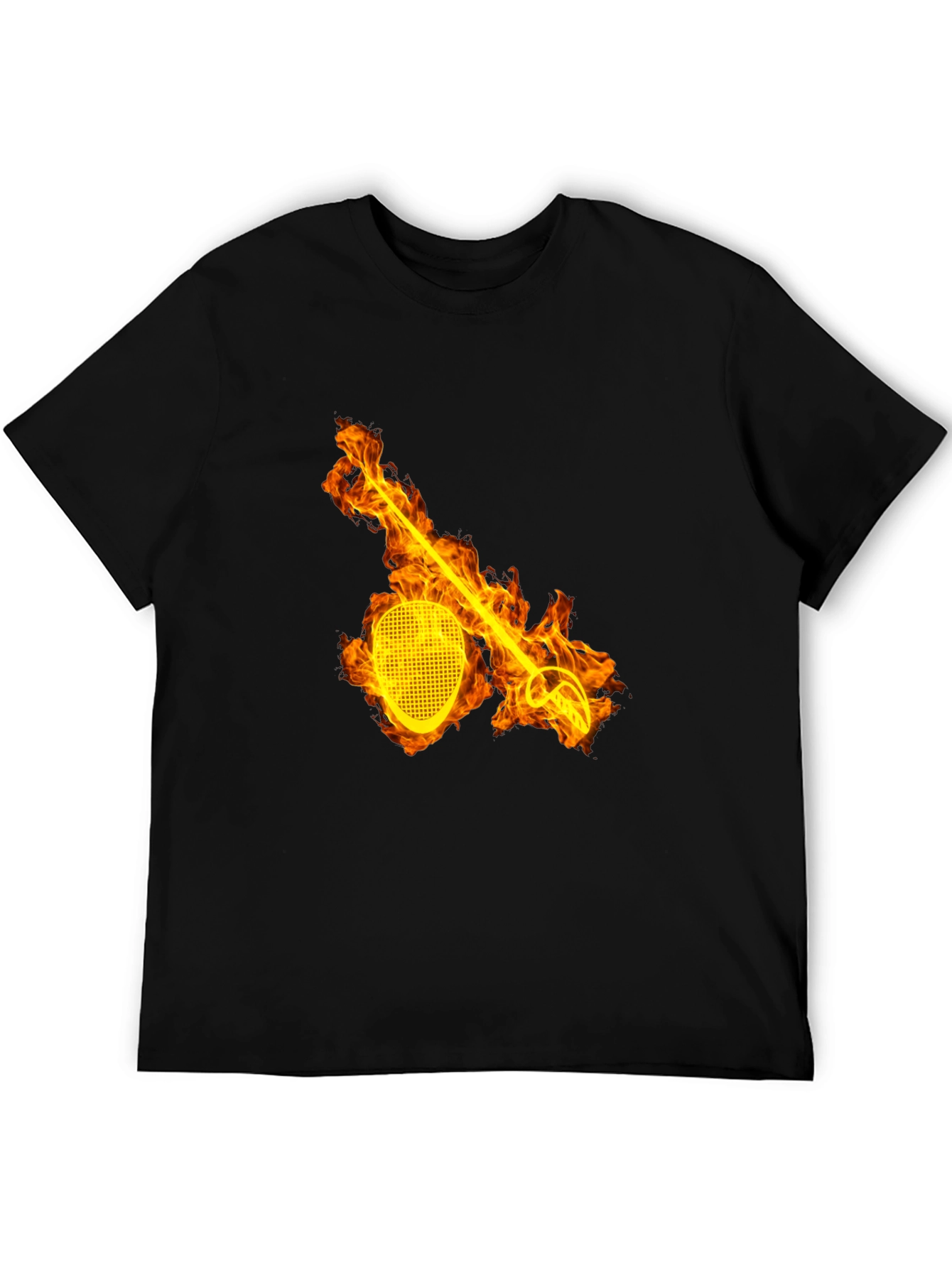 Flaming Fencing T-Shirt - Black Graphic Tee