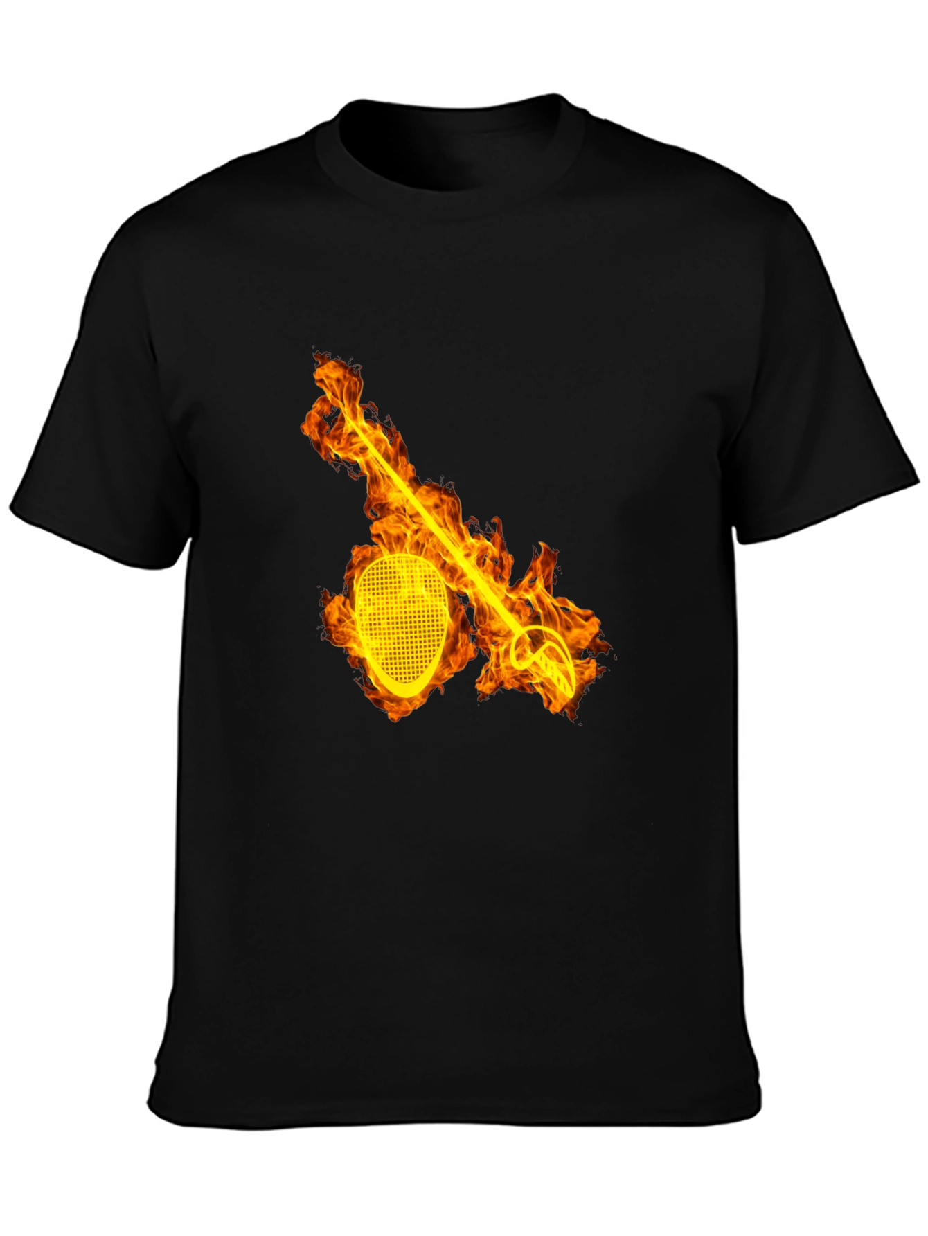 Flaming Fencing T-Shirt - Black Graphic Tee