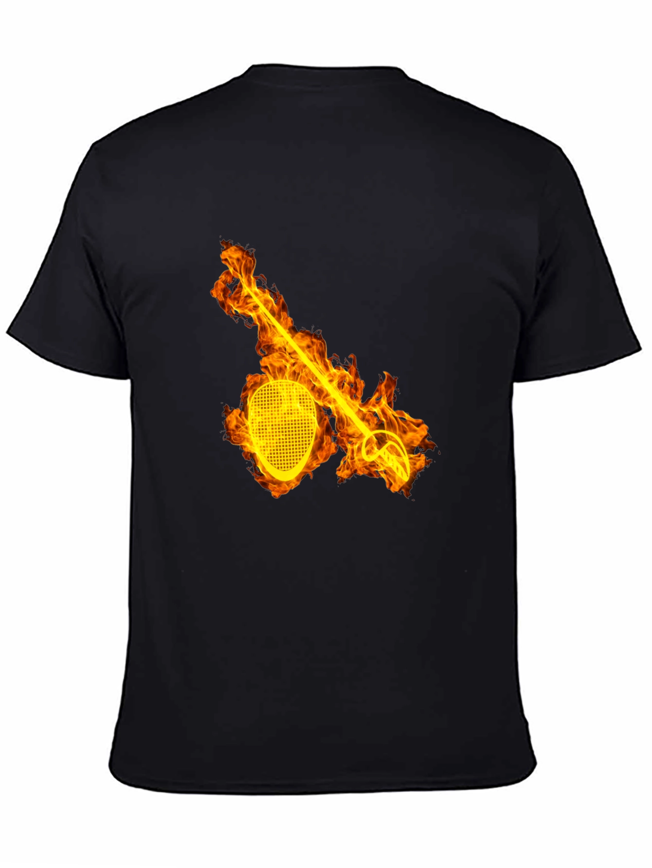 Flaming Fencing T-Shirt - Black Graphic Tee