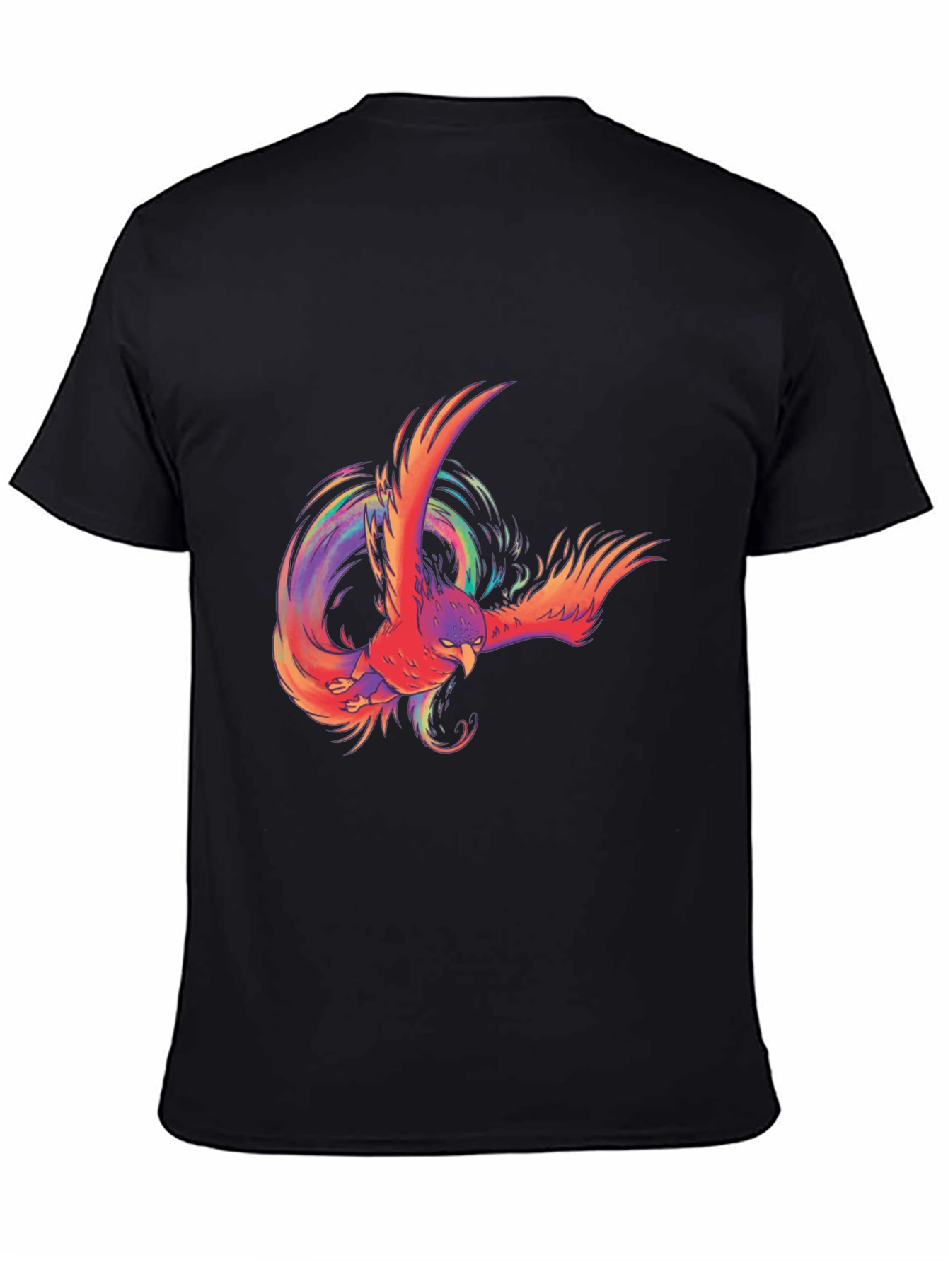 Phoenix Graphic Print Black T-Shirt