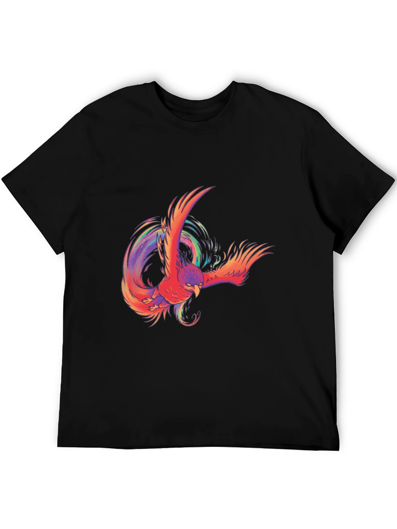 Phoenix Graphic Print Black T-Shirt