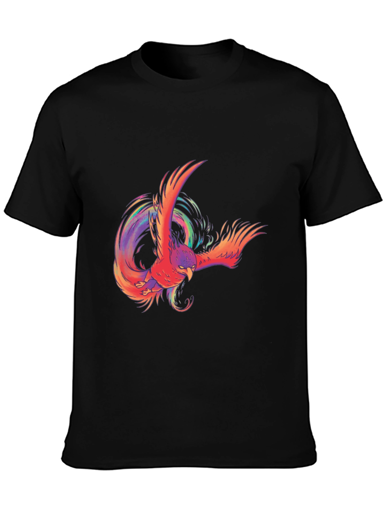 Phoenix Graphic Print Black T-Shirt