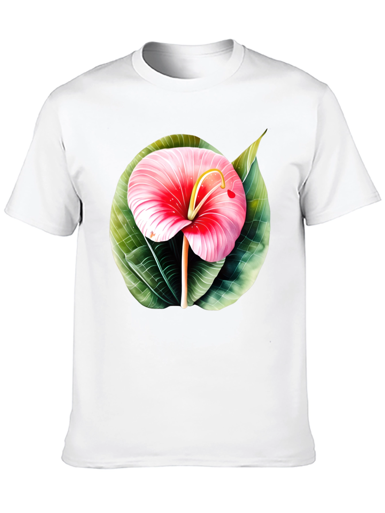 Tropical Flower Graphic Tee - Mens Black T-Shirt