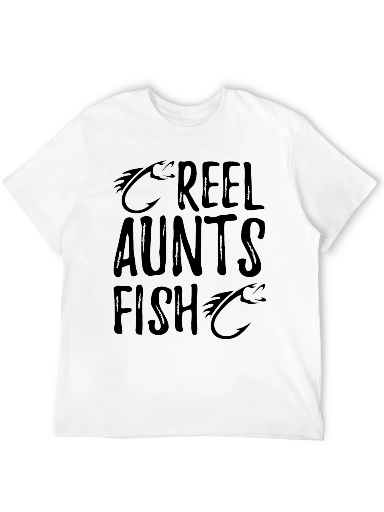 Reel Aunts Fish T-Shirt - Black Fishing Humor
