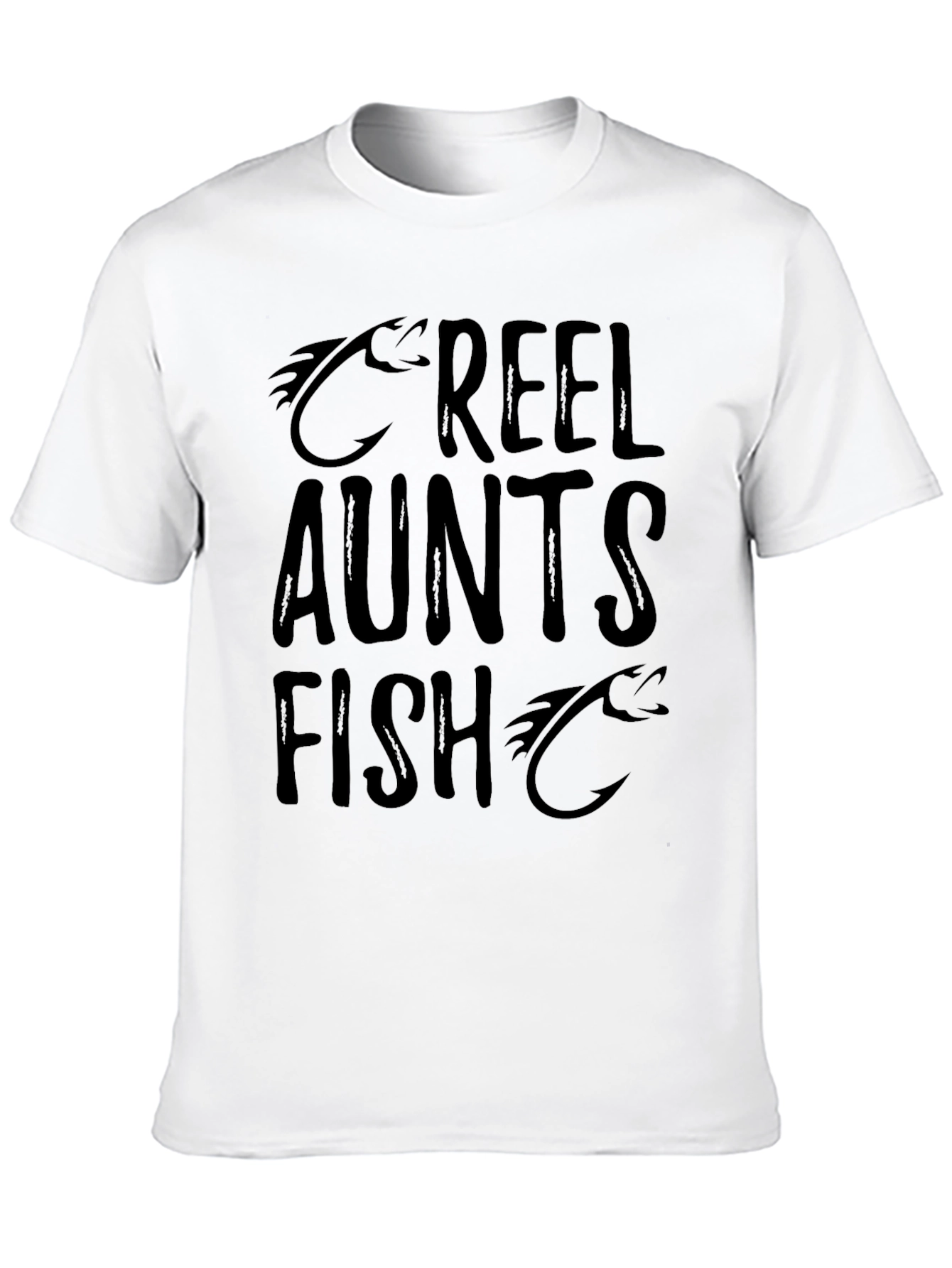 Reel Aunts Fish T-Shirt - Black Fishing Humor
