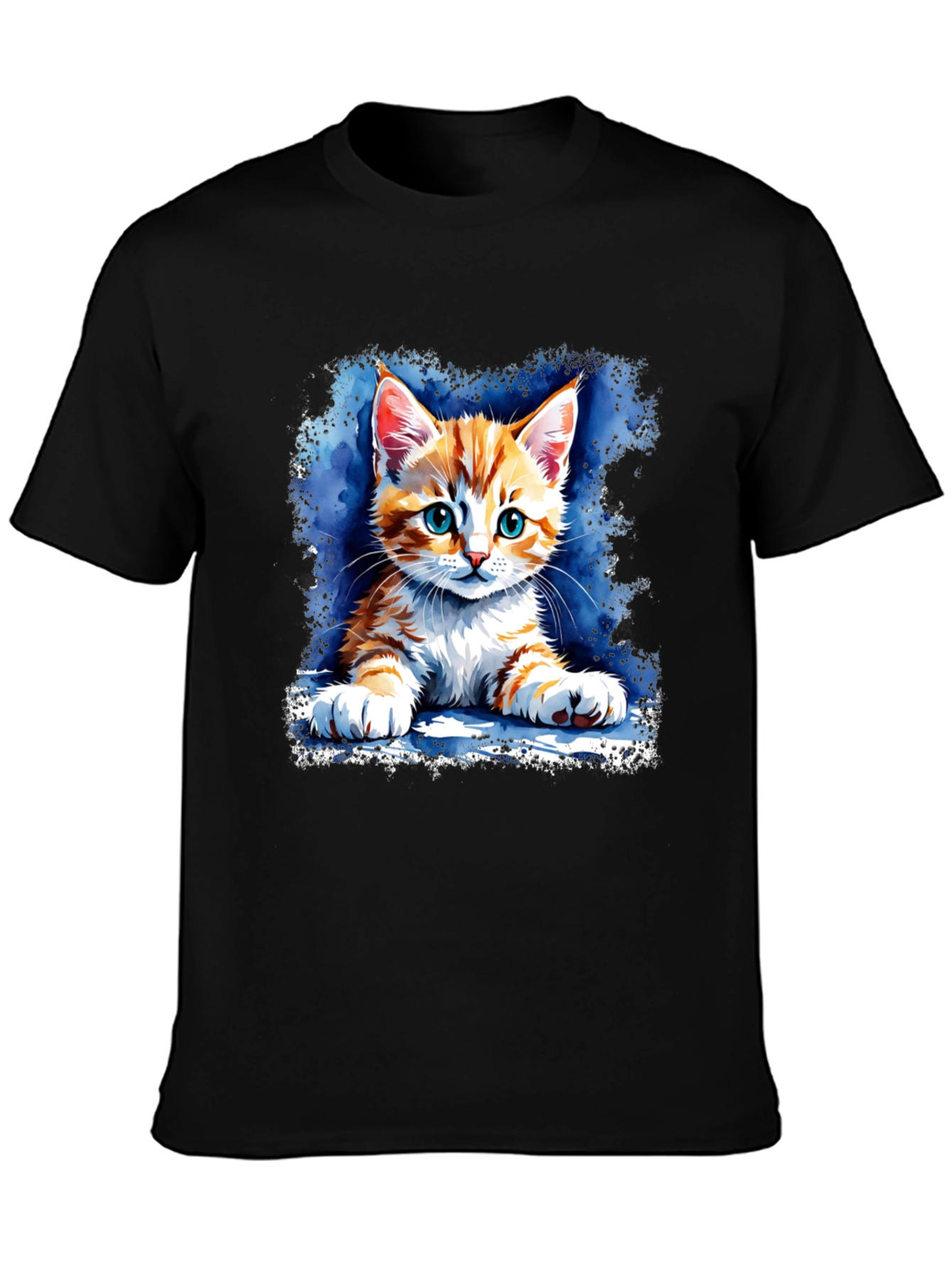 Cute Kitten Graphic Black T-Shirt