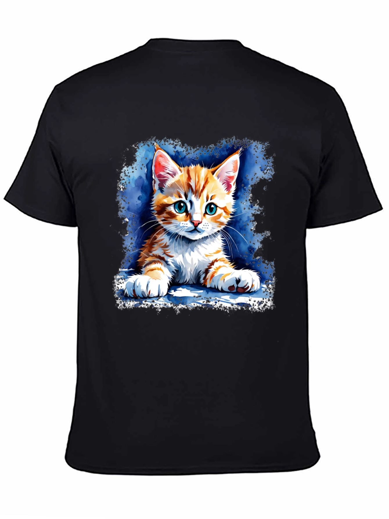 Cute Kitten Graphic Black T-Shirt